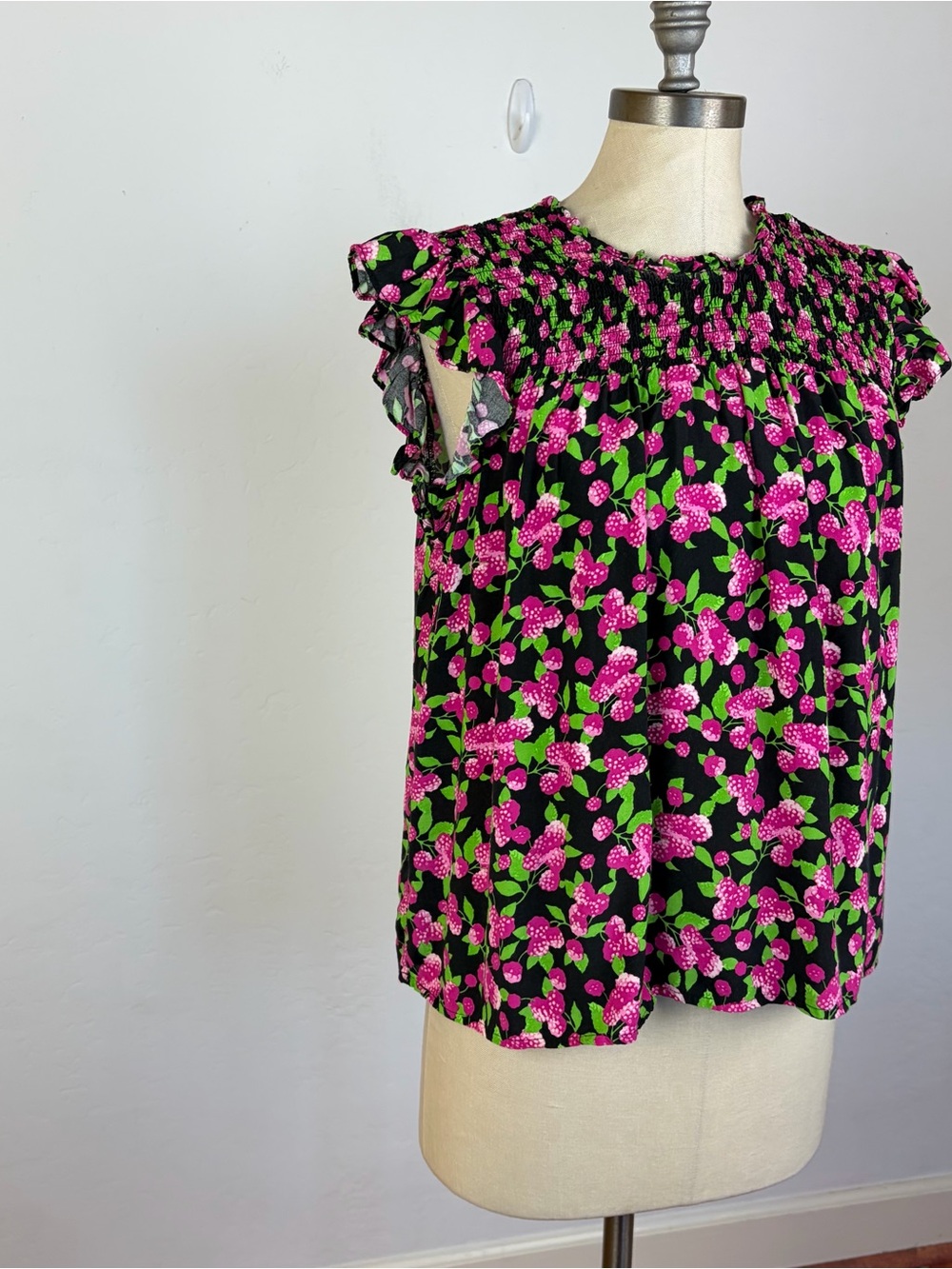 ModCloth Raspberry Floral Shirt - Picture 2 of 7